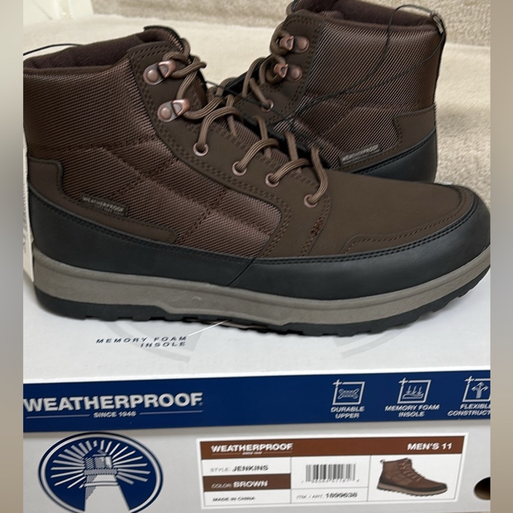 BRAND NEW W/TAGS AND BOX MEN’S WEATHERPROOF BOOTS